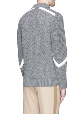 Back View - Click To Enlarge - SACAI - Contrast ribbon cable knit sweater