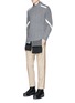 Figure View - Click To Enlarge - SACAI - Contrast ribbon cable knit sweater