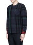 Front View - Click To Enlarge - SACAI - Check plaid contrast cuff flannel top
