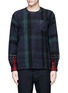 Main View - Click To Enlarge - SACAI - Check plaid contrast cuff flannel top