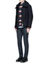 Figure View - Click To Enlarge - SACAI - Ribbed trim stripe wool sweater