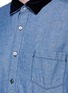 Detail View - Click To Enlarge - SACAI - Velvet collar cotton chambray shirt
