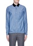Main View - Click To Enlarge - SACAI - Velvet collar cotton chambray shirt