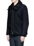 Front View - Click To Enlarge - SACAI - Knit underlay wool flannel jacket