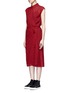Front View - Click To Enlarge - T BY ALEXANDER WANG - Check virgin wool blend wrap shirt dress
