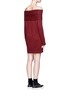 Back View - Click To Enlarge - T BY ALEXANDER WANG - Off-shoulder wool-cashmere knit dress