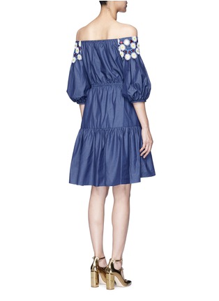 Back View - Click To Enlarge - PETER PILOTTO - 'Pallas' floral lace tiered off-shoulder dress