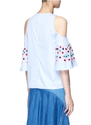Back View - Click To Enlarge - PETER PILOTTO - Floral crochet lace cotton cold shoulder blouse