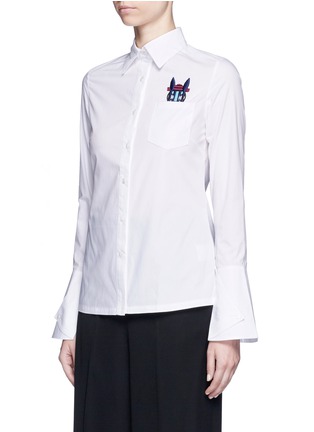 Front View - Click To Enlarge - HELEN LEE - 'Bad Bunny' embroidered poplin shirt