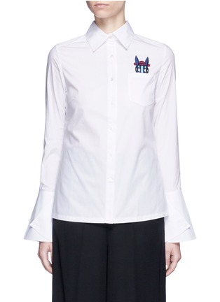 Main View - Click To Enlarge - HELEN LEE - 'Bad Bunny' embroidered poplin shirt
