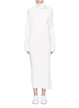 Main View - Click To Enlarge - HELEN LEE - Dolman sleeve asymmetric knit dress