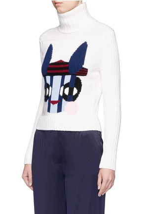 Front View - Click To Enlarge - HELEN LEE - Bad Bunny' intarsia turtleneck sweater
