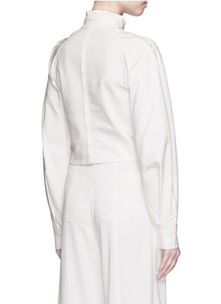 Back View - Click To Enlarge - HELEN LEE - 'Lotus' ruffle stand collar cropped shirt