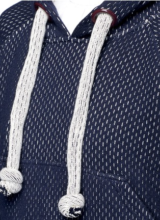 Detail View - Click To Enlarge - HELEN LEE - 'Find Me' Chinese slogan perforated knit hoodie