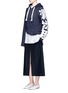 Figure View - Click To Enlarge - HELEN LEE - 'Find Me' Chinese slogan perforated knit hoodie