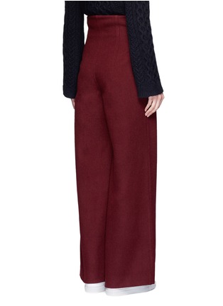 Back View - Click To Enlarge - HELEN LEE - High waist wool blend flared pants