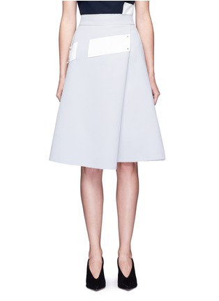 Main View - Click To Enlarge - COMME MOI - Asymmetric stripe pleated skirt