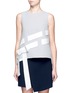Main View - Click To Enlarge - COMME MOI - Asymmetric stripe sleeveless crepe top