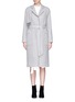 Main View - Click To Enlarge - COMME MOI - Frayed wool blend belted trench coat