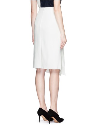 Back View - Click To Enlarge - COMME MOI - Eyelet waist sash crepe skirt