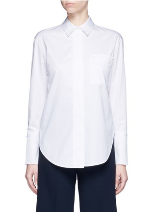 Main View - Click To Enlarge - COMME MOI - Stud patch pocket cotton shirt