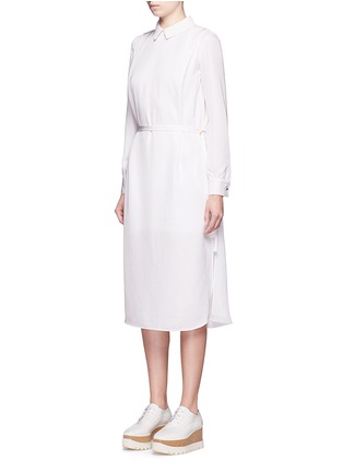 Front View - Click To Enlarge - COMME MOI - Point collar pleated midi dress
