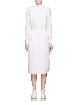 Main View - Click To Enlarge - COMME MOI - Point collar pleated midi dress