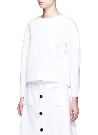 Front View - Click To Enlarge - COMME MOI - Contrast seam twill top