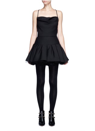 Main View - Click To Enlarge - VALENTINO GARAVANI - 'Black Swan' tulle underskirt Crepe Couture ballet dress
