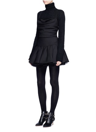 Figure View - Click To Enlarge - VALENTINO GARAVANI - 'Black Swan' tulle underskirt Crepe Couture ballet dress