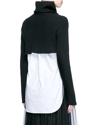 Back View - Click To Enlarge - VALENTINO GARAVANI - Cropped virgin wool-cashmere sweater
