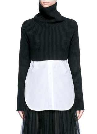 Main View - Click To Enlarge - VALENTINO GARAVANI - Cropped virgin wool-cashmere sweater