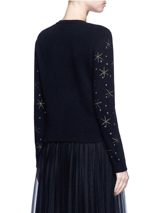 Back View - Click To Enlarge - VALENTINO GARAVANI - Star embroidered virgin wool-cashmere sweater