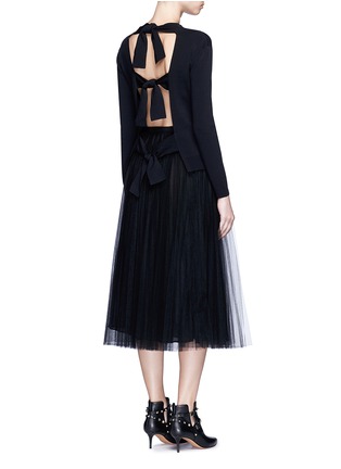 Figure View - Click To Enlarge - VALENTINO GARAVANI - Tiered sash bow back knit top