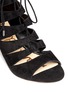 Detail View - Click To Enlarge - SAM EDELMAN - 'Santina' caged lace-up suede wedge sandals