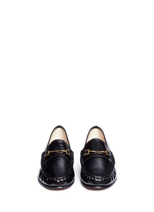 Front View - Click To Enlarge - SAM EDELMAN - 'Talia' metal link leather loafers