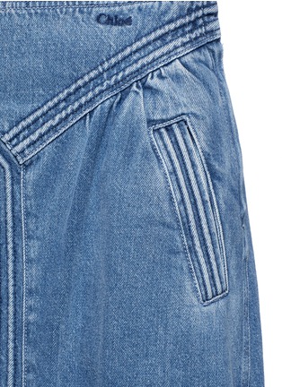 Detail View - Click To Enlarge - CHLOÉ - Frayed hem denim maxi skirt