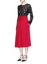 Figure View - Click To Enlarge - LANVIN - Draped sash textured skirt