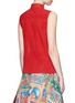 Back View - Click To Enlarge - ALICE & OLIVIA - 'Teri' floral ribbon necktie sleeveless crepe shirt