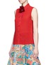 Front View - Click To Enlarge - ALICE & OLIVIA - 'Teri' floral ribbon necktie sleeveless crepe shirt