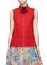 Main View - Click To Enlarge - ALICE & OLIVIA - 'Teri' floral ribbon necktie sleeveless crepe shirt