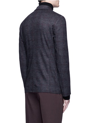 Back View - Click To Enlarge - ARMANI COLLEZIONI - Glen plaid soft wool blazer