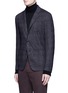 Front View - Click To Enlarge - ARMANI COLLEZIONI - Glen plaid soft wool blazer