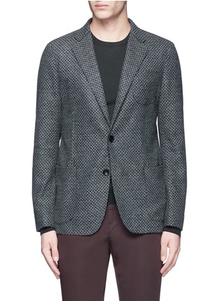 Main View - Click To Enlarge - ARMANI COLLEZIONI - Dot print felted soft blazer