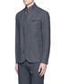 Front View - Click To Enlarge - ARMANI COLLEZIONI - Nehru collar bonded wool blouson jacket