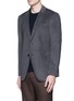 Front View - Click To Enlarge - ARMANI COLLEZIONI - Notched lapel velvet blazer