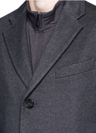 Detail View - Click To Enlarge - ARMANI COLLEZIONI - 'G-Line' wool flannel coat