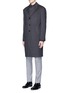 Front View - Click To Enlarge - ARMANI COLLEZIONI - 'G-Line' wool flannel coat