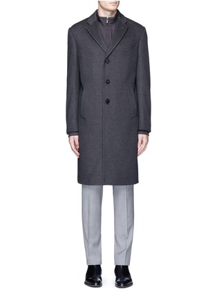 Main View - Click To Enlarge - ARMANI COLLEZIONI - 'G-Line' wool flannel coat