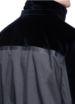 Detail View - Click To Enlarge - ARMANI COLLEZIONI - Velvet panel blouson jacket